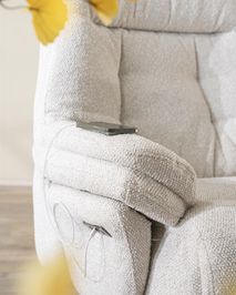 Fauteuil met voetbank CALEB - Beige ELO 96168