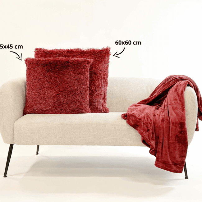 Sierkussen FLUFFY 45x45 - Merlot