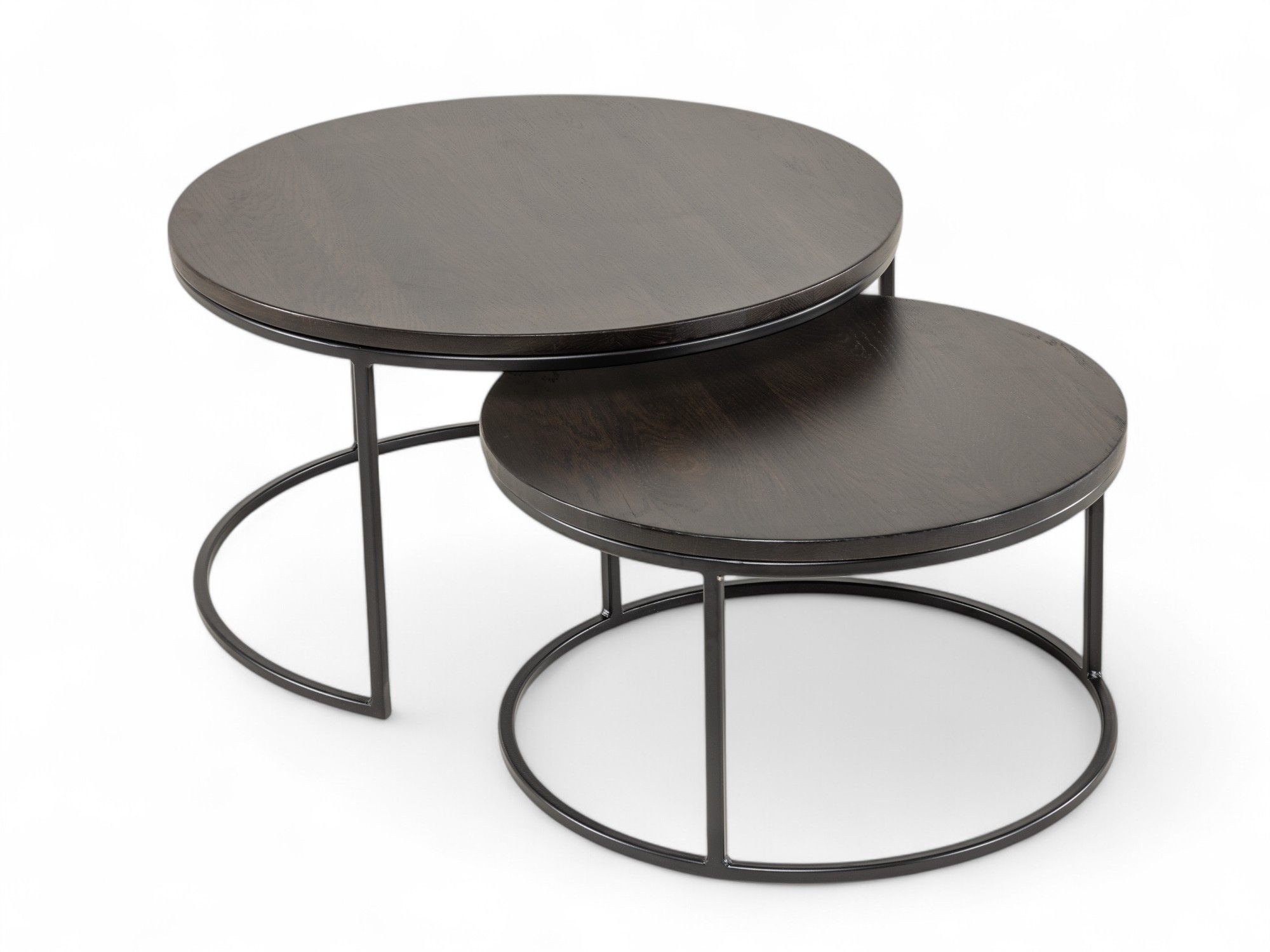 Set van 2 ronde salontafels GLASGOW - Espresso