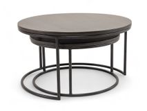 Set van 2 ronde salontafels GLASGOW - Smoked Oak FDF-18-000087