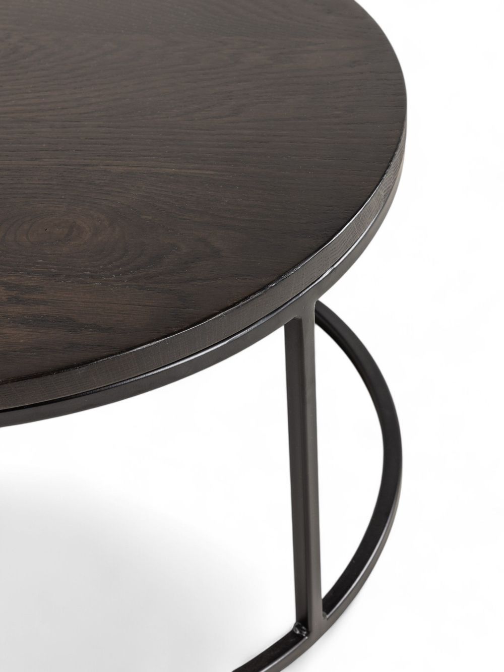 Set van 2 ronde salontafels GLASGOW - Smoked Oak FDF-18-000087