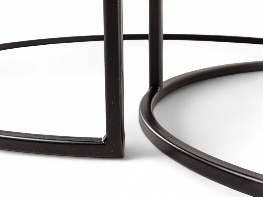 Set van 2 ronde salontafels GLASGOW - Smoked Oak FDF-18-000087