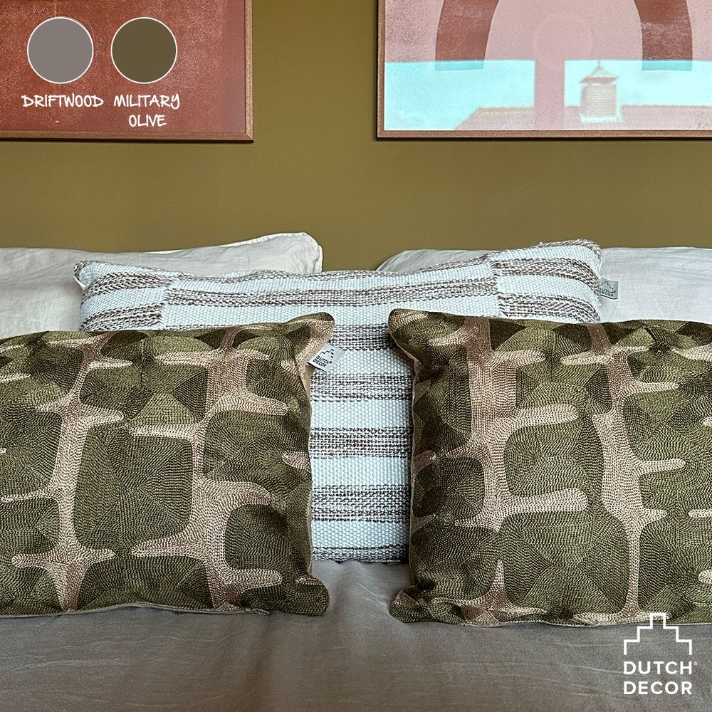 Sierkussen ANDREAS 40x60 - Wit/Bruin RGN DDL0222102434