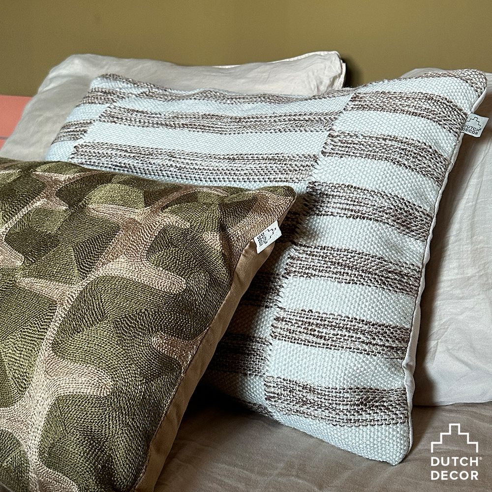 Sierkussen ANDREAS 40x60 - Wit/Bruin RGN DDL0222102434