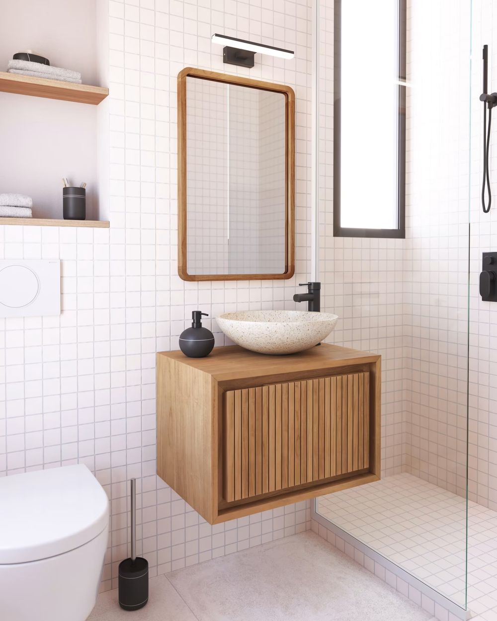 Spiegel SHAMEL - Massief Teak / Naturel KAV AB0137M46