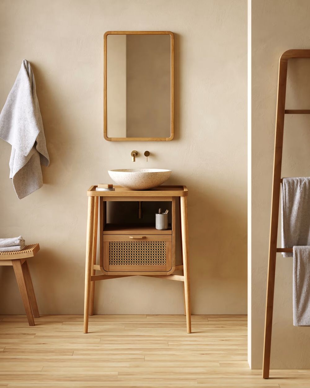 Handdoekenrek ULIANA - Massief Teakhout KAV AB0144M46