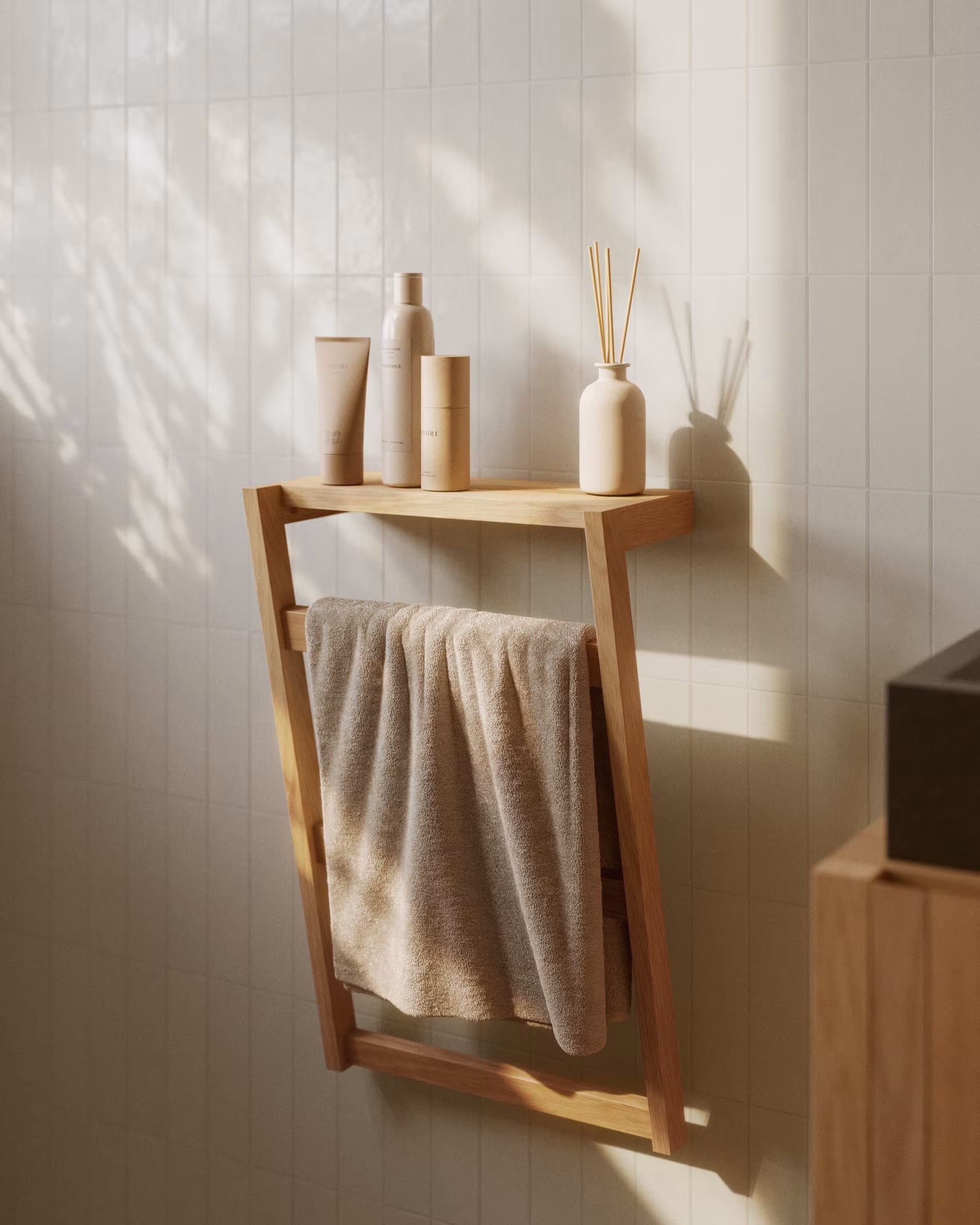 Handdoekrek KUVENI - Massief Teakhout