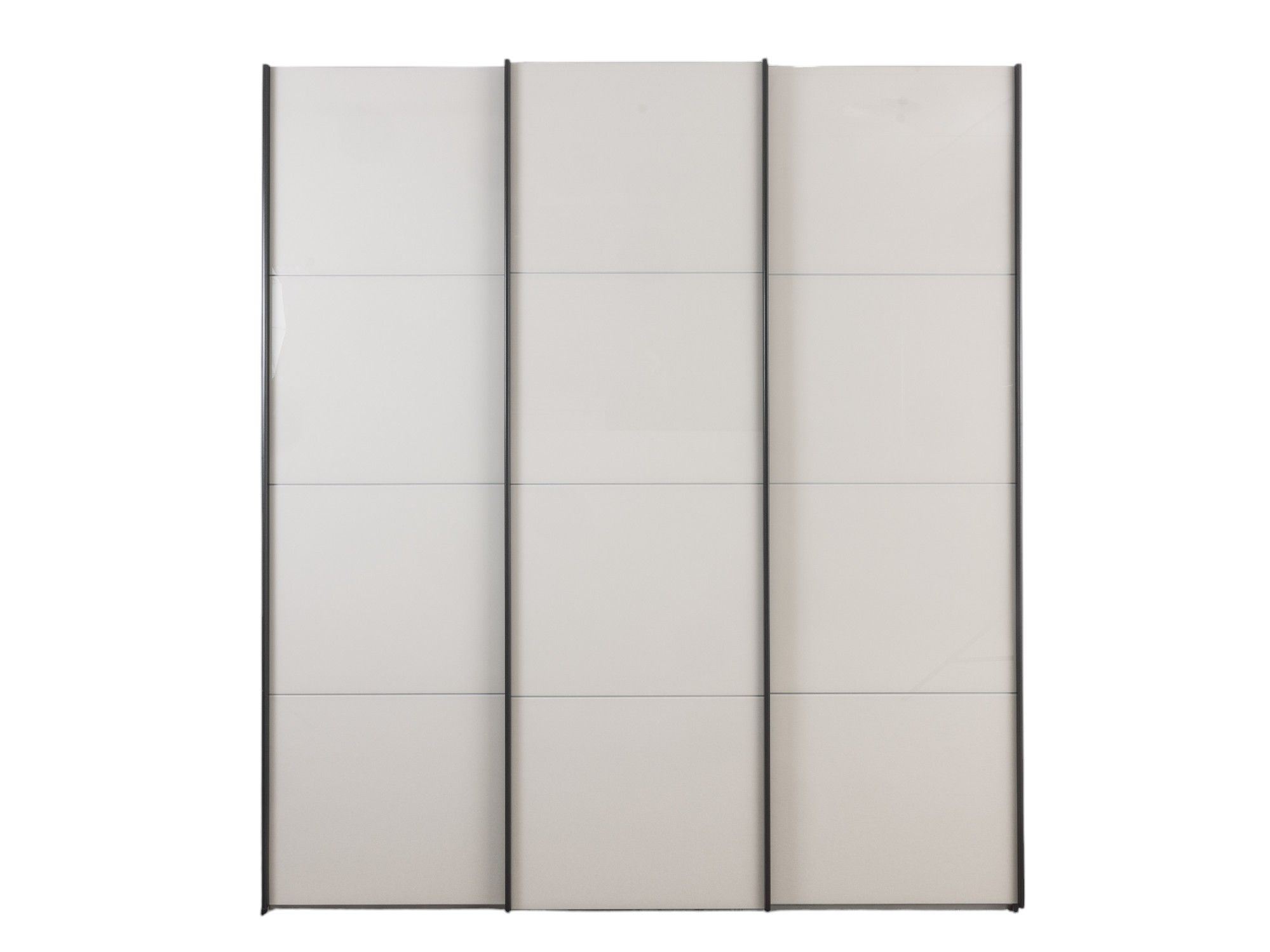 Schuifdeurkast 3-deurs KULMBACH - Champagne/Glas