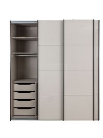 Schuifdeurkast 3-deurs KULMBACH - Champagne/Glas C-RCH-45-KAST1