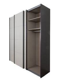 Schuifdeurkast 3-deurs KULMBACH - Champagne/Glas C-RCH-45-KAST1