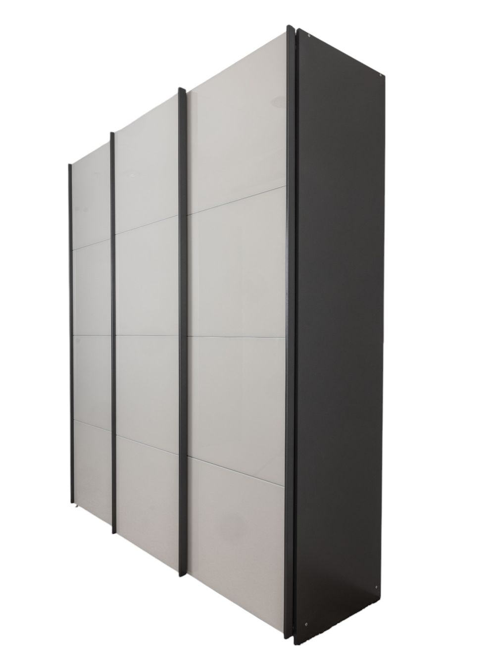 Schuifdeurkast 3-deurs KULMBACH - Champagne/Glas C-RCH-45-KAST1