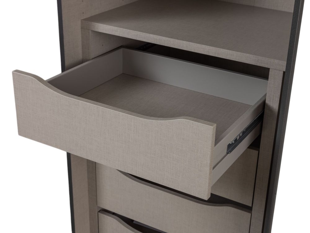 Schuifdeurkast 3-deurs KULMBACH - Champagne/Glas C-RCH-45-KAST1