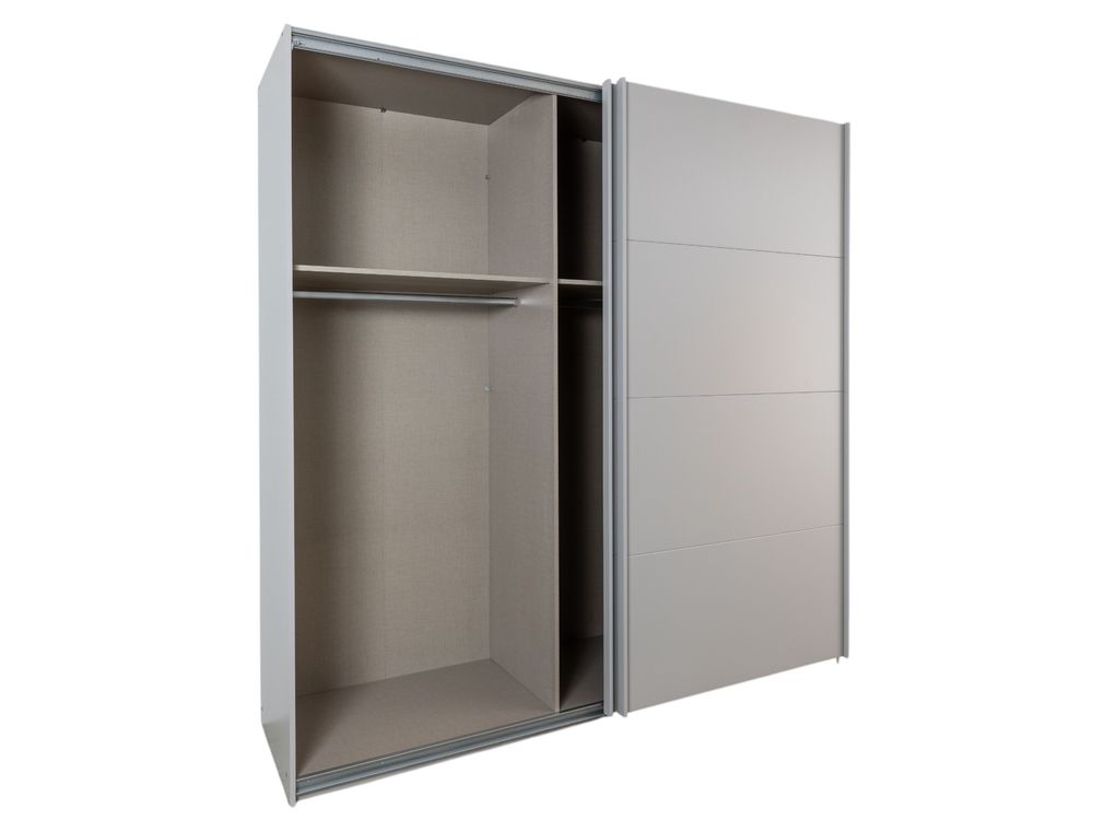 Zweefdeurkast QUADRA - Silk Grey C-RCH-1-KAST2-SGR