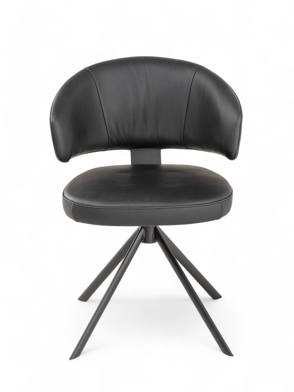 Stoel met terugdraaiende zit ZENITH - Zwart Leder MED-41-000004-LB-B900