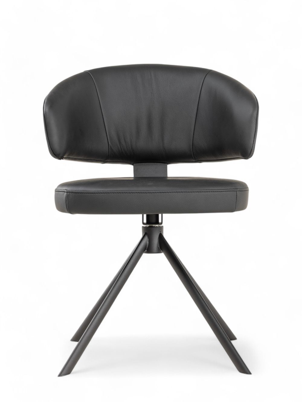 Stoel met terugdraaiende zit ZENITH - Zwart Leder MED-41-000004-LB-B900