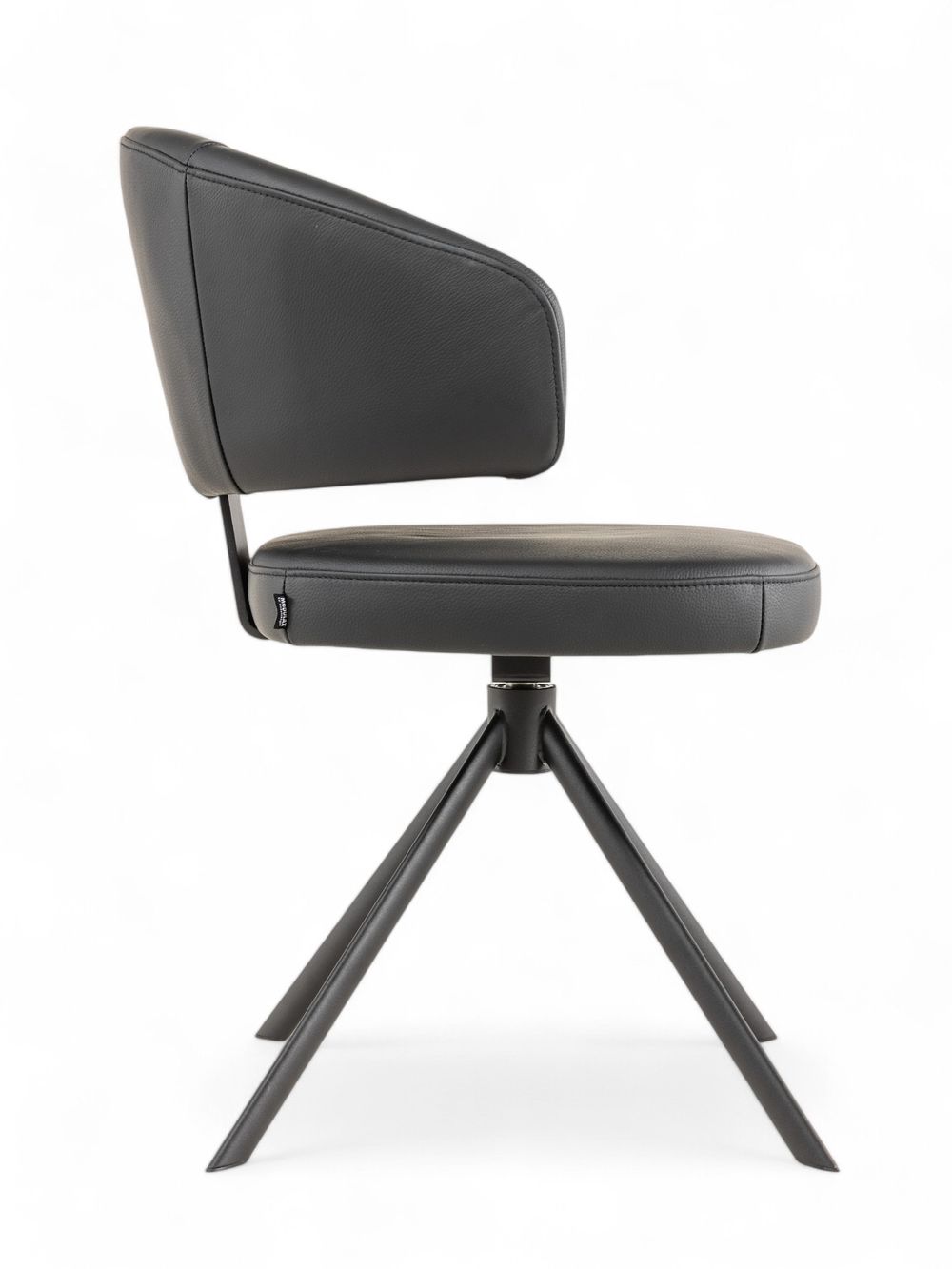 Stoel met terugdraaiende zit ZENITH - Zwart Leder MED-41-000004-LB-B900