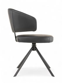 Stoel met terugdraaiende zit ZENITH - Zwart Leder MED-41-000004-LB-B900