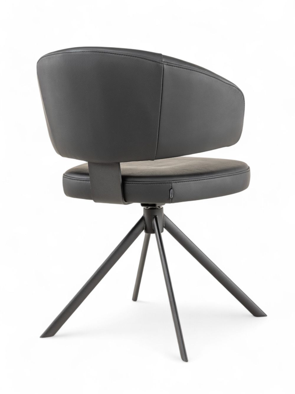 Stoel met terugdraaiende zit ZENITH - Zwart Leder MED-41-000004-LB-B900