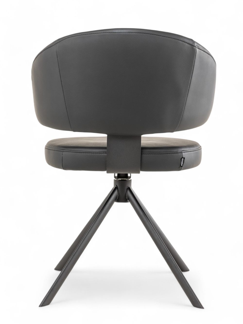 Stoel met terugdraaiende zit ZENITH - Zwart Leder MED-41-000004-LB-B900