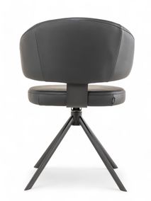 Stoel met terugdraaiende zit ZENITH - Zwart Leder MED-41-000004-LB-B900