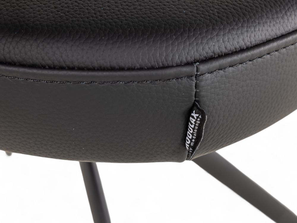 Stoel met terugdraaiende zit ZENITH - Zwart Leder MED-41-000004-LB-B900