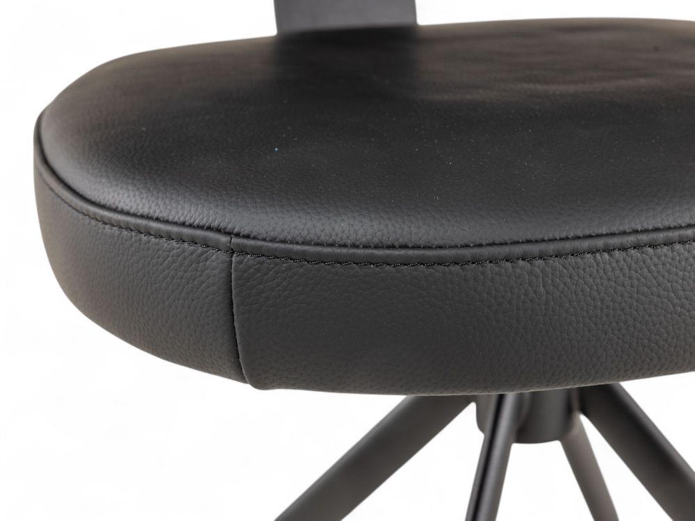 Stoel met terugdraaiende zit ZENITH - Zwart Leder MED-41-000004-LB-B900