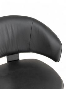 Stoel met terugdraaiende zit ZENITH - Zwart Leder MED-41-000004-LB-B900