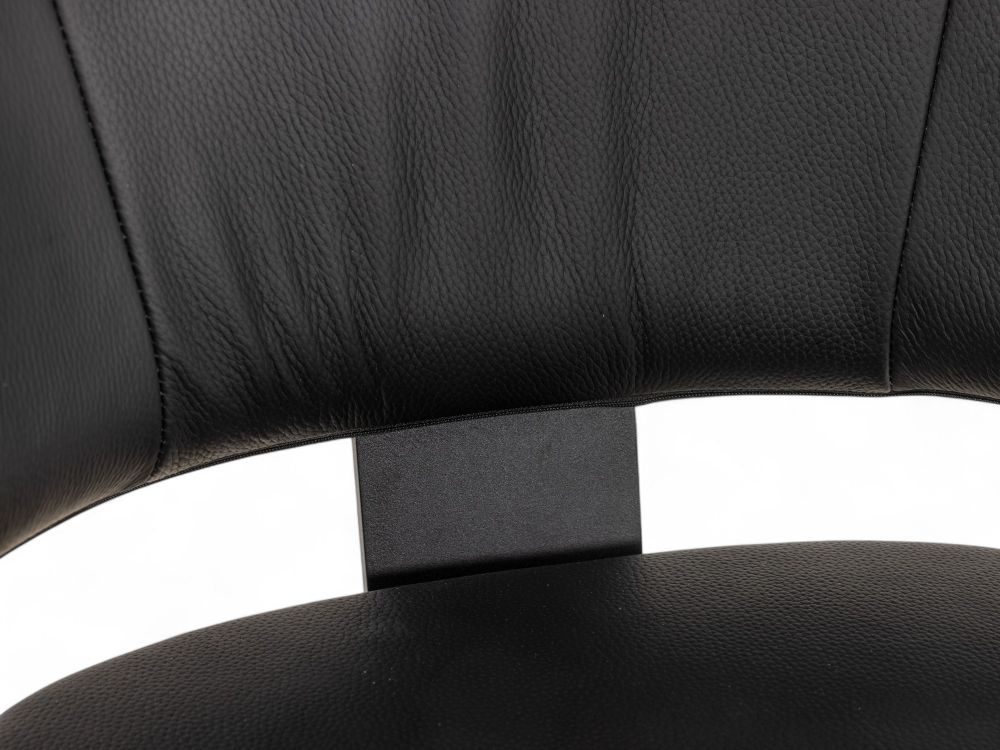 Stoel met terugdraaiende zit ZENITH - Zwart Leder MED-41-000004-LB-B900