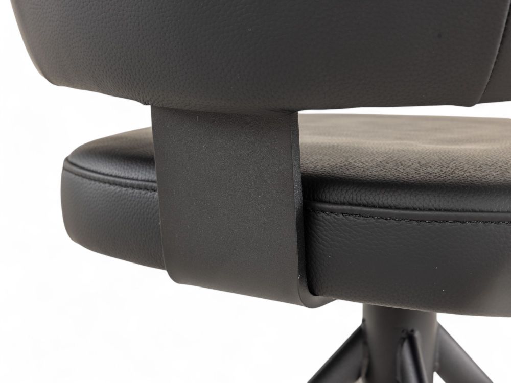 Stoel met terugdraaiende zit ZENITH - Zwart Leder MED-41-000004-LB-B900