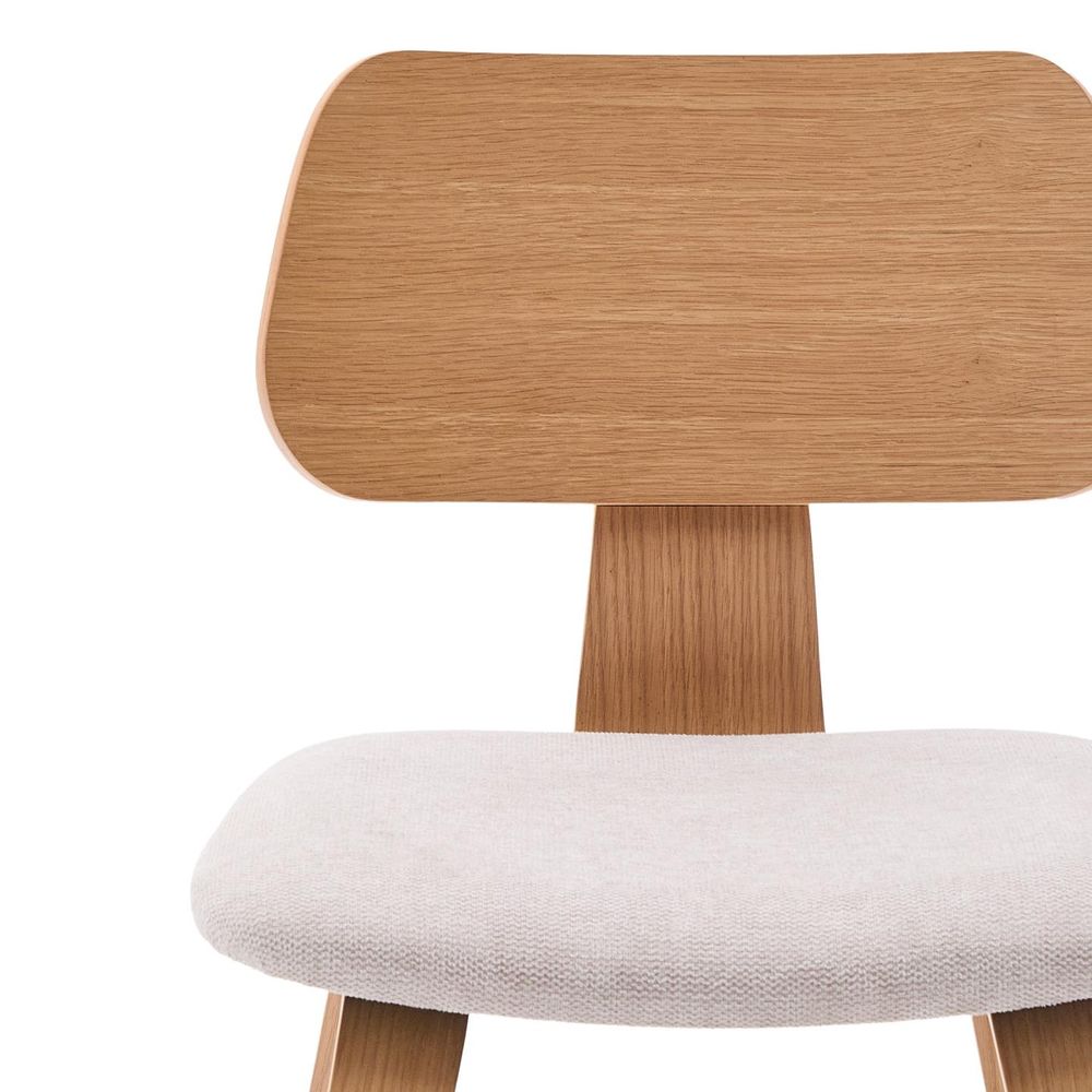 Eetkamerstoel GENA - Eikenfineer/Beige chenillesto KAV C00001BF12