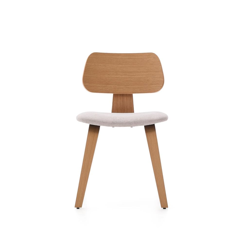 Eetkamerstoel GENA - Eikenfineer/Beige chenillesto KAV C00001BF12