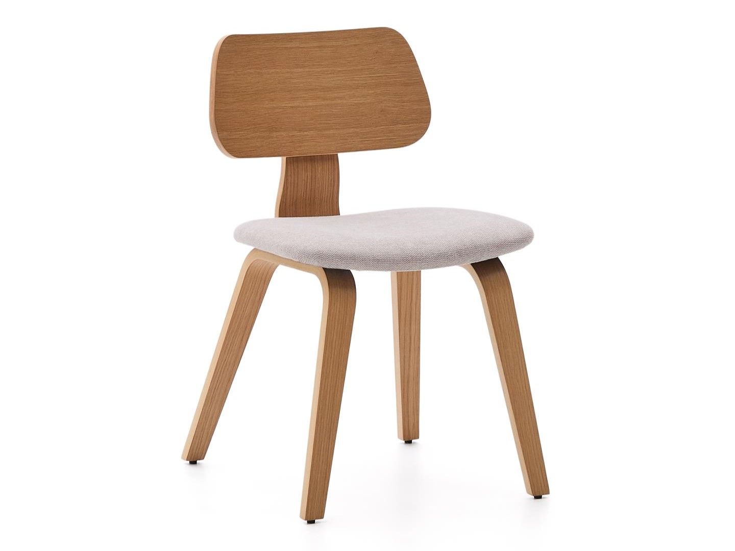 Eetkamerstoel GENA - Eikenfineer/Beige chenillesto KAV C00001BF12