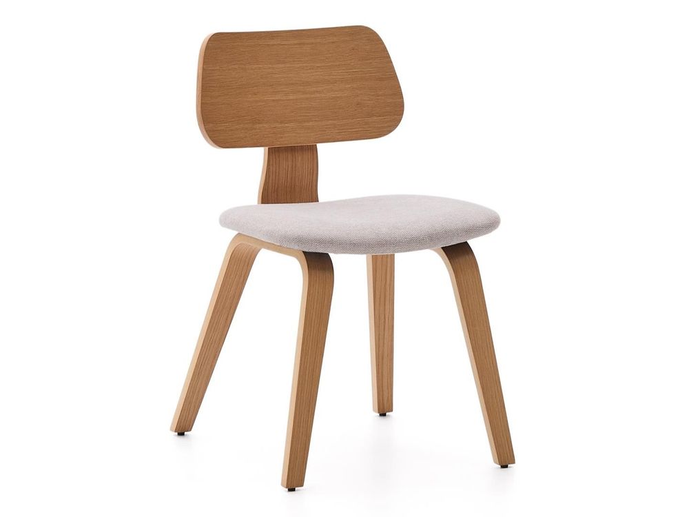 Eetkamerstoel GENA - Eikenfineer/Beige chenillesto KAV C00001BF12