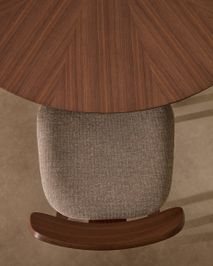 Eetkamerstoel GENA - Walnootfineer/Beige chenilles KAV C00002BF11