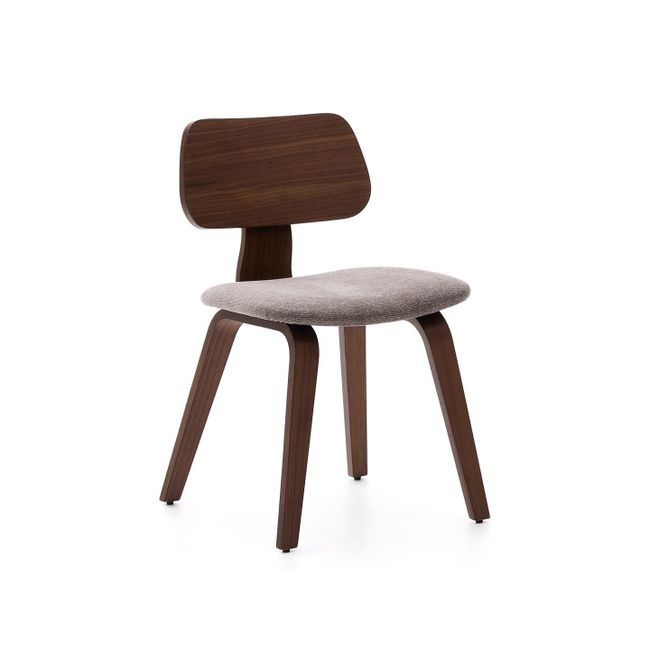 Eetkamerstoel GENA - Walnootfineer/Beige chenilles