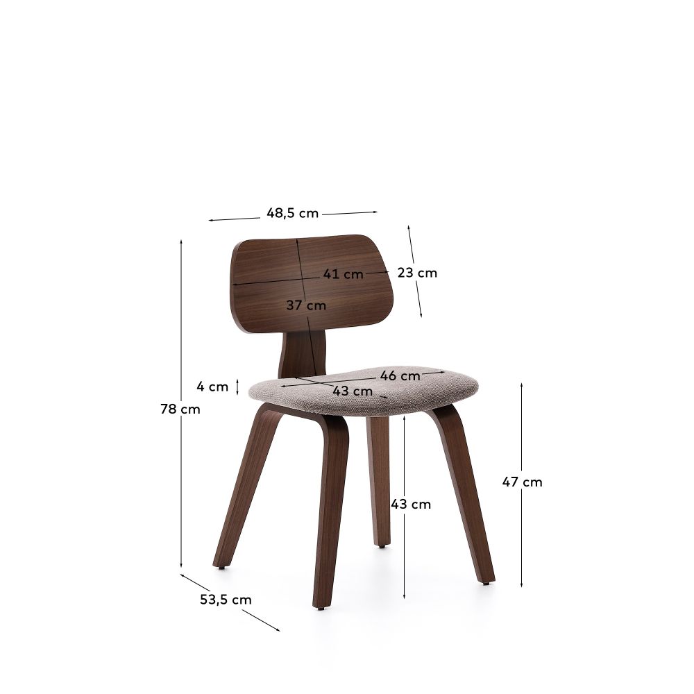 Eetkamerstoel GENA - Walnootfineer/Beige chenilles KAV C00002BF11
