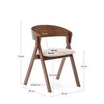 Eetkamerstoel GODIA - Wengé/Beige chenille KAV C06046MK12