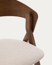 Eetkamerstoel GODIA - Wengé/Beige chenille KAV C06046MK12