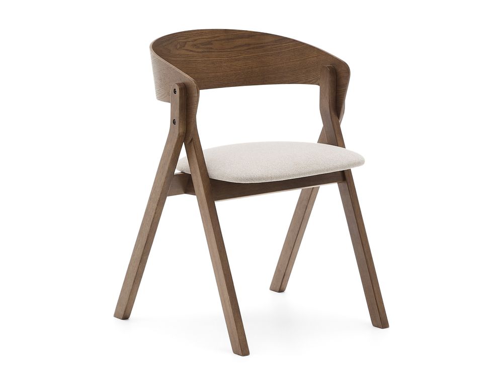 Eetkamerstoel GODIA - Wengé/Beige chenille KAV C06046MK12