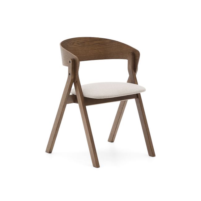 Eetkamerstoel GODIA - Wengé/Beige chenille