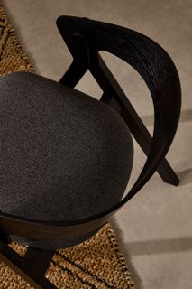 Eetkamerstoel GODIA - Zwart/Grijze chenille KAV C06056MK15