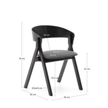 Eetkamerstoel GODIA - Zwart/Grijze chenille KAV C06056MK15