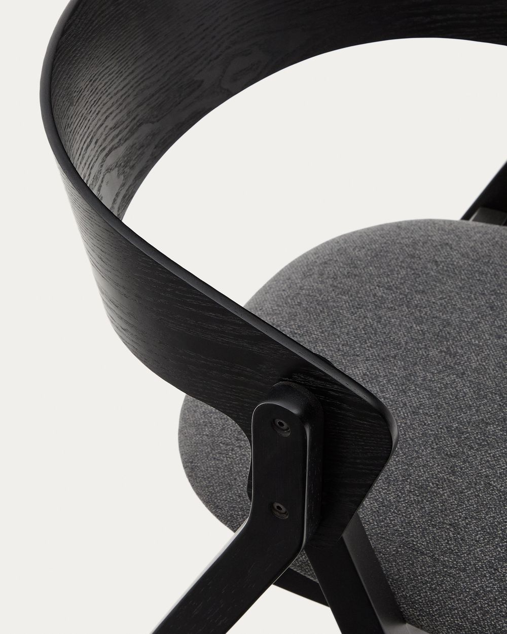 Eetkamerstoel GODIA - Zwart/Grijze chenille KAV C06056MK15