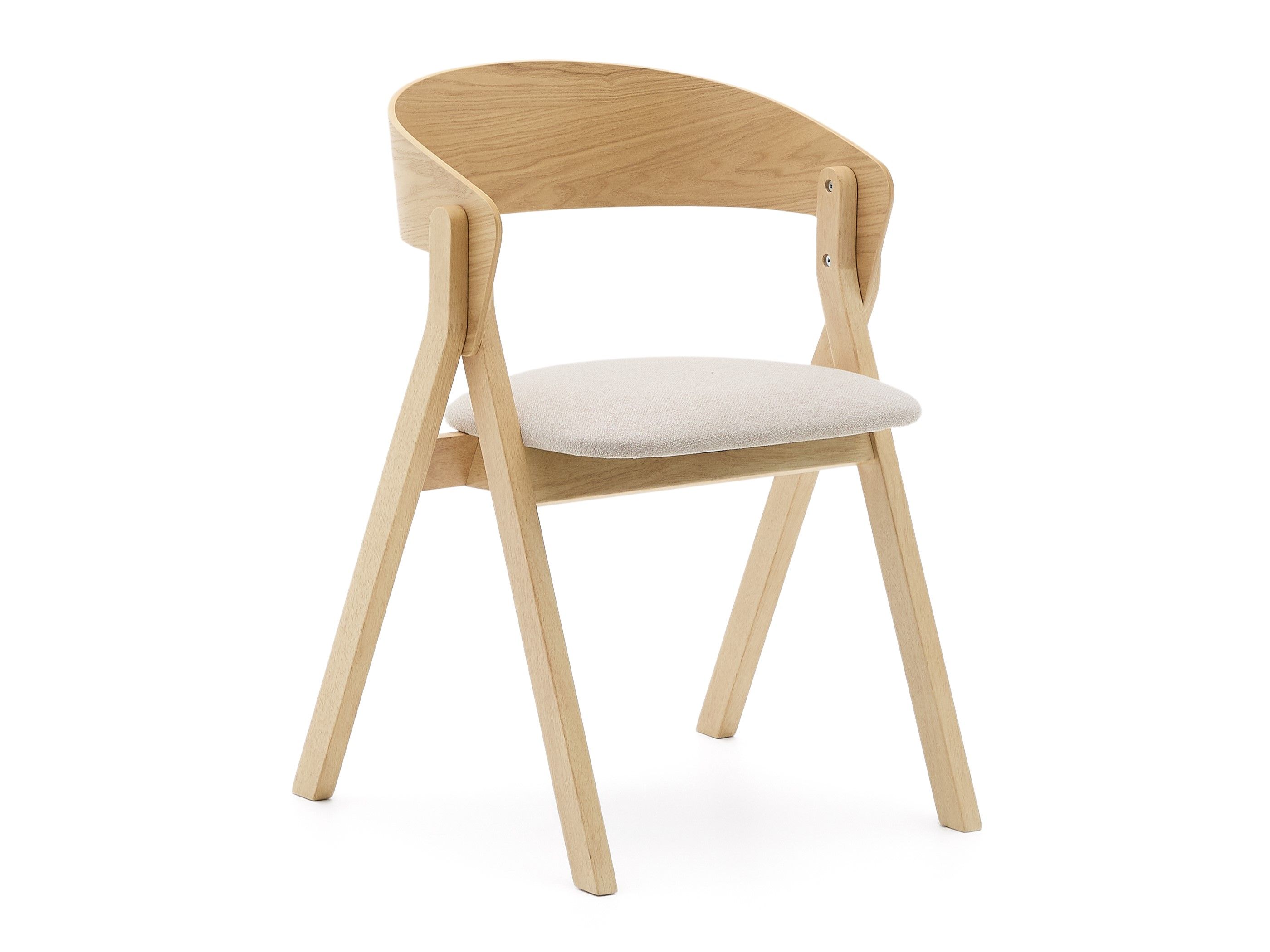 Eetkamerstoel GODIA - Hout/Beige chenille