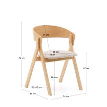 Eetkamerstoel GODIA - Hout/Beige chenille KAV C06063MK12