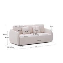 3-zit slaapbank LAIRA - Ecru KAV S00036LG39