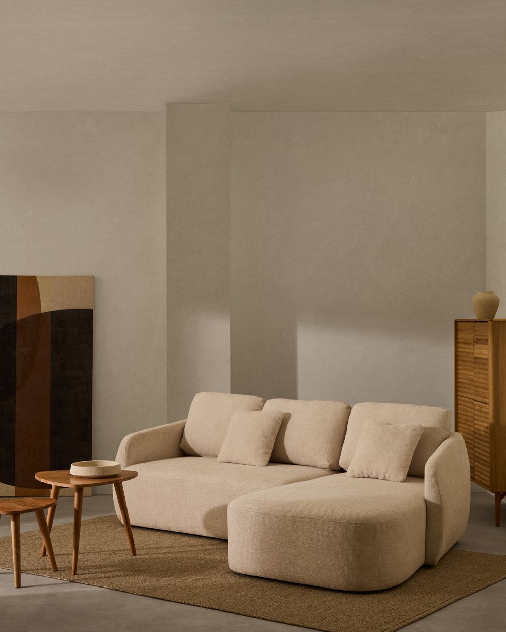 Hoekzetel met slaapfunctie LAIRA - Ecru KAV S00037LG39