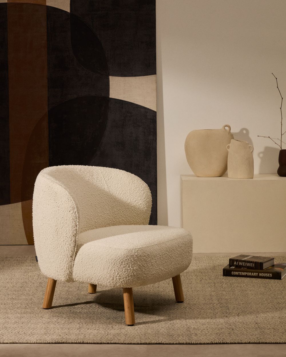 Fauteuil ULIT - Terracotta bouclé KAV S84082FA05