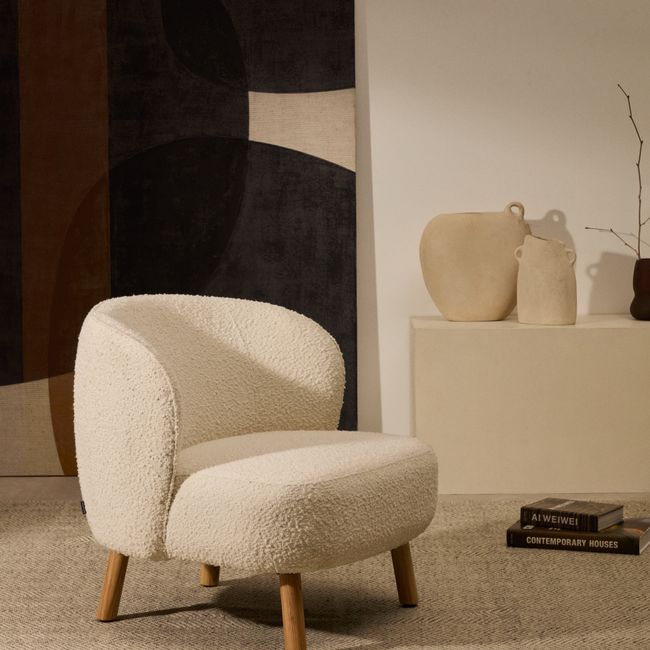 Fauteuil ULIT - Wit bouclé