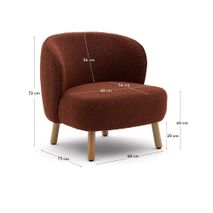 Fauteuil ULIT - Wit bouclé KAV S84082FA10